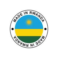 MADE IN Rwanda circle stamp with flag vector