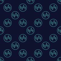 Circle with Japanese Candlestick Charts Technical Analysis seamless pattern in outline style vector