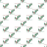 Japanese Candlestick Charts Cryptocurrency Technical Analysis colored seamless pattern vector