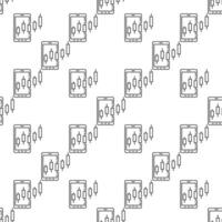 Smartphone and Candlestick Formation Crypto Trading outline seamless pattern vector