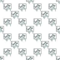 Tablet with Candlestick Chart stock trading seamless pattern in thin line style vector