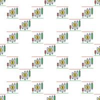 Bitcoin Trading Candlestick Charts colored seamless pattern vector
