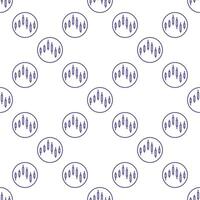 Cryptocurrency Candlestick inside Circle thin line seamless pattern vector