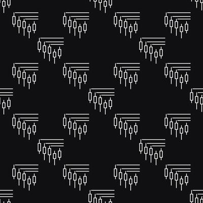 Crypto Trading Candlestick Chart seamless pattern in thin line style