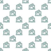 Laptop with Candlestick charts linear seamless pattern vector
