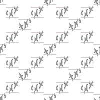 Cryptocurrency Candlestick Charts Technical Analysis seamless pattern in outline style vector