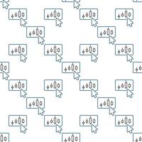 Mouse cursor on Candlestick Chart outline seamless pattern vector