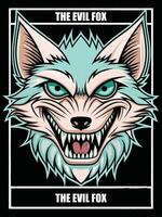 evil wolf tshirt design vector