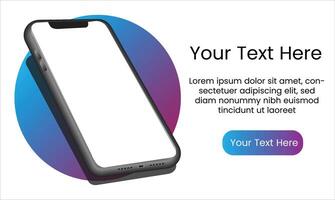 a smartphone with a blank space for web design mockup vector