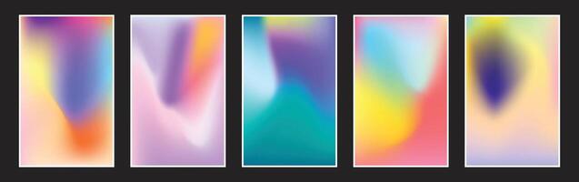 Colorful fluid gradient background set. Vibrant blurred color gradation poster design. For advertisement, branding, or promotion. vector