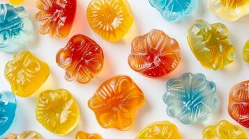 Jaffa Joy Jellies on a white background photo