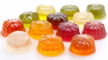 Colorful Jellies on a white background photo