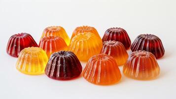 Jaffa Joy Jellies on a white background photo