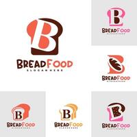 Set of Bread with B logo template, Creative Bread fast logo design concepts vector