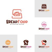 Set of Bread with S logo template, Creative Bread logo design concepts vector