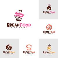 Set of Bread with S logo template, Creative Bread logo design concepts vector