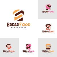Set of Bread with S logo template, Creative Bread logo design concepts vector