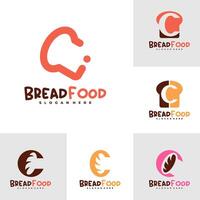 Set of Bread with C logo template, Creative Bread logo design concepts vector