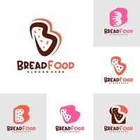 Set of Bread with B logo template, Creative Bread fast logo design concepts vector