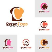 Set of Bread with C logo template, Creative Bread logo design concepts vector
