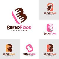 Set of Bread with B logo template, Creative Bread fast logo design concepts vector