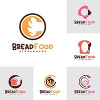 Set of Bread with C logo template, Creative Bread logo design concepts vector