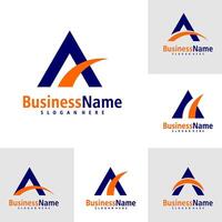Set of Letter A logo design . Creative Initial A logo concepts template vector
