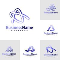Set of Letter A logo design . Creative Initial A logo concepts template vector