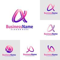Set of Letter A logo design . Creative Initial A logo concepts template vector