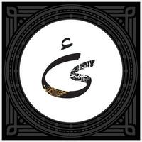 Arabic Calligraphy Alphabet letters or font in Kufic, Divani and Thuluth styles, Stylized islamic calligraphy elements black on White background, for all kinds of religious design vector