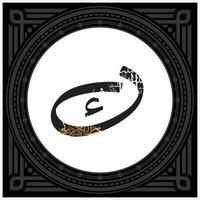 Arabic Calligraphy Alphabet letters or font in Kufic, Divani and Thuluth styles, Stylized islamic calligraphy elements black on White background, for all kinds of religious design vector