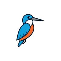 Common Kingfisher bird learns icon vector