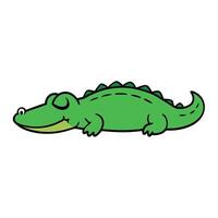 Common Caiman alligator sleeps icon vector