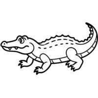 Common Caiman alligator runs icon vector