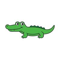 Common Caiman alligator looks icon vector