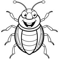 Common Beetle bug smiles icon vector
