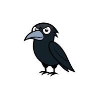 Common Raven bird angry icon vector