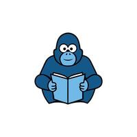 Cross River Gorilla learns icon vector