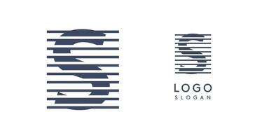 Abstract letter S logo with horizontal lines, logotype with striped effect for creative corporate branding, business identity, modern minimalist design. illustration. vector