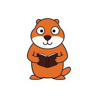 Coypu beaver learns icon vector