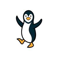 Crested Penguin dancing icon vector