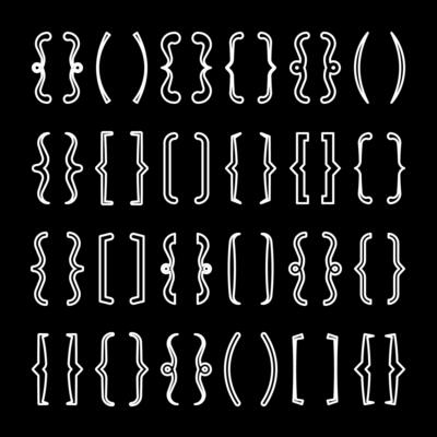 Text brackets collection, black quotation box. Curly, square and corner parentheses. Vintage typographical symbol, calligraphic quote frame. Doodle, lettering element. illustration