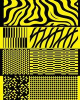 abstract black and yellow grid mosaic pixel pattern background collection set layout banner website poster print art editable vector