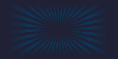 Dark blue horizontal gradient background with rays from the center. Futuristic digital abstract template. vector