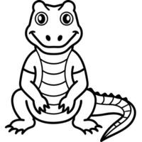 Crocodile Monitor sits icon vector