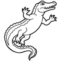 Crocodile jumps icon vector
