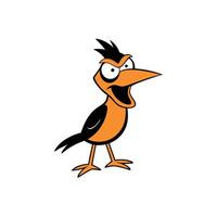 Curlew bird angry icon vector