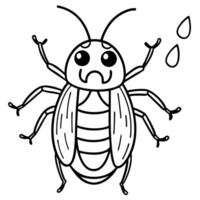 Cucumber Beetle bug cries icon vector
