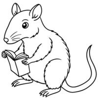 Cuban Solenodon rodent reading icon vector