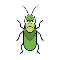 Cucumber Beetle bug angry icon vector